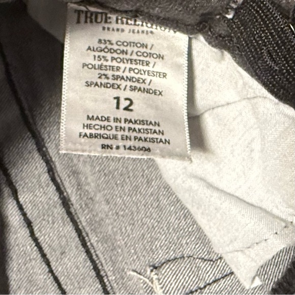 True Religion Straight Leg Jeans Black/Charcoal Wash​ - Picture 3 of 6